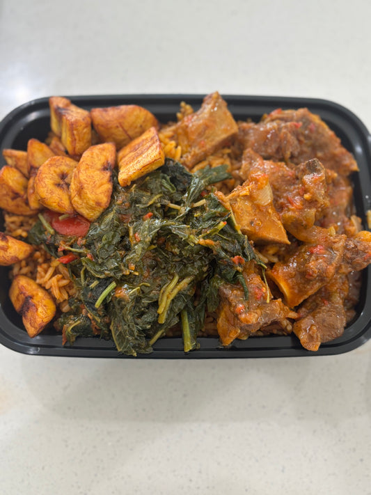 Jollof Rice + Stewed Goat