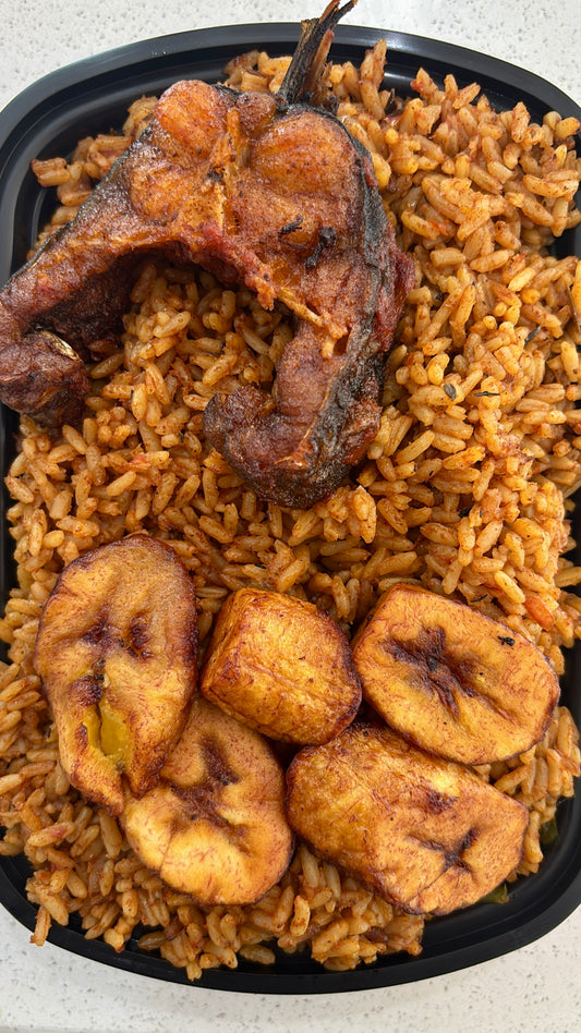 Jollof Rice + Fried Catfish X 12 Plates