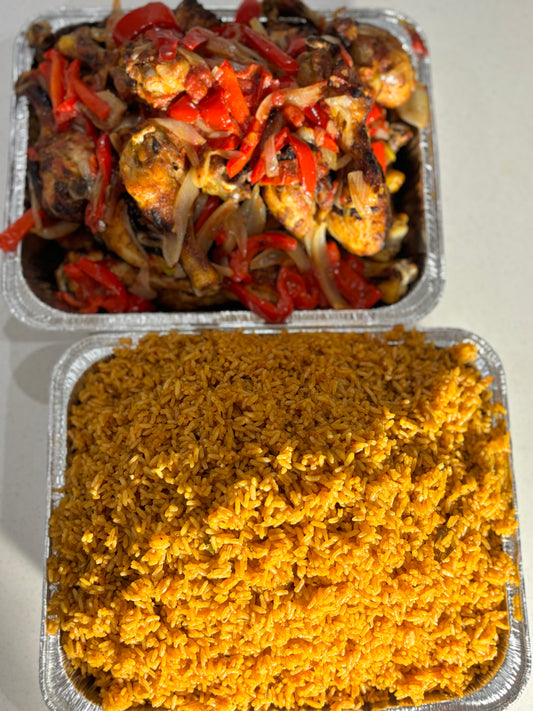 Jollof + Chicken (Drumsticks)