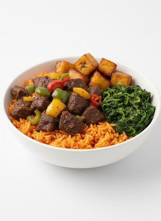 Jollof Rice + Sautéed Beef