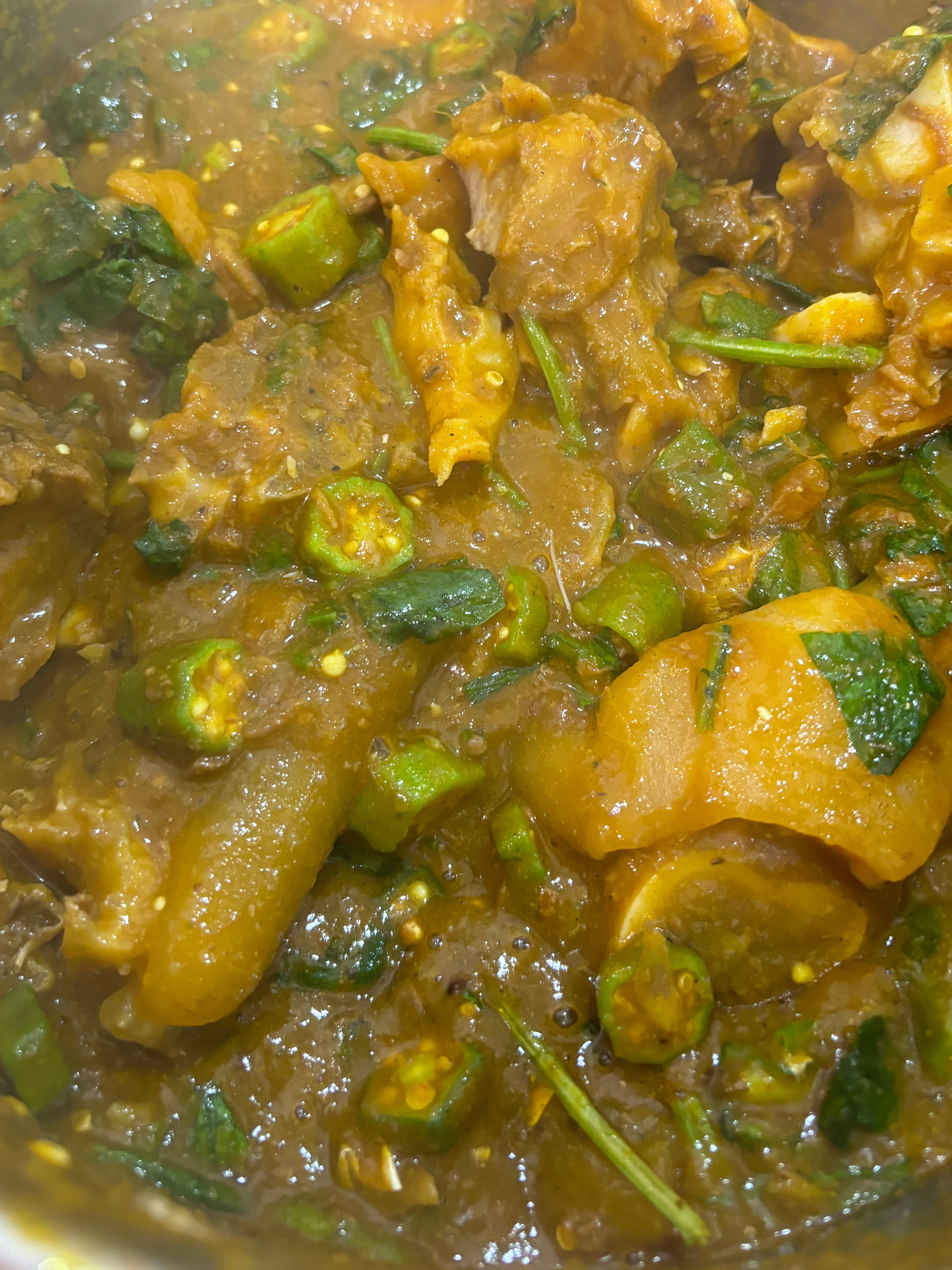 Okra Soup With Assorted Meats
