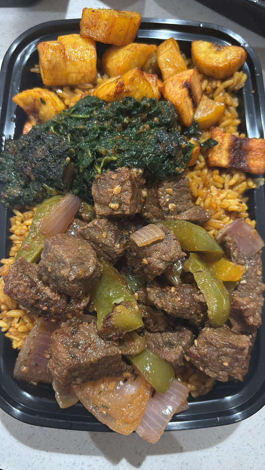 Jollof Rice + Sautéed Beef