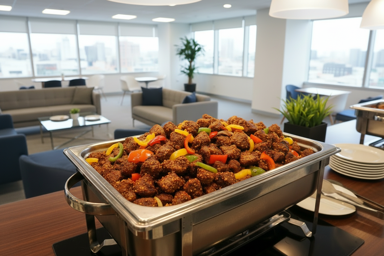 make the sauteed beef look real and remove the people from the picture