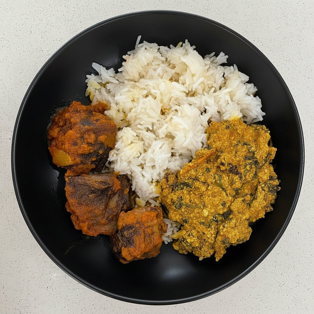 Egusi + White Rice + Beef
