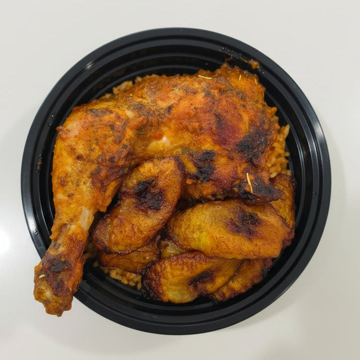 Chicken Jollof + Jollof Rice + Fried Plantain
