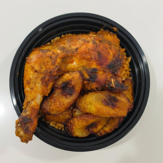 Chicken Jollof + Jollof Rice + Fried Plantain