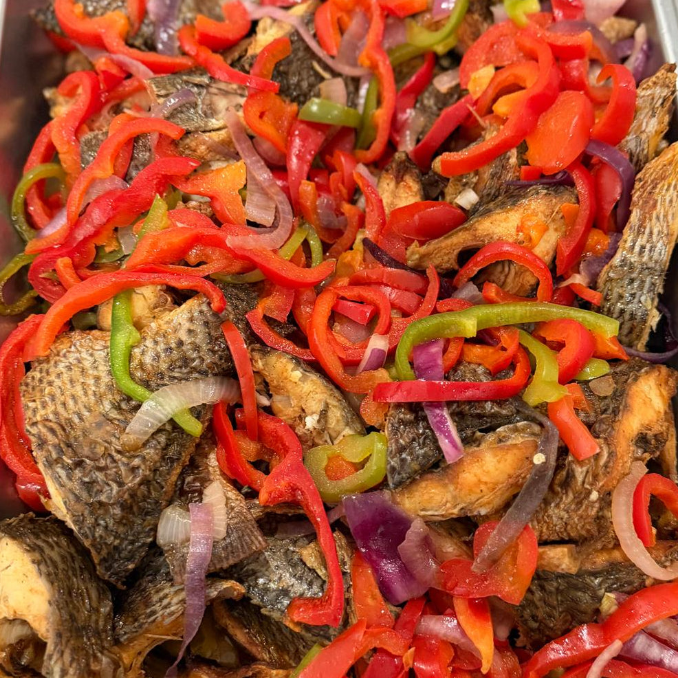 Grilled Tilapia Steaks With Sweet peppers