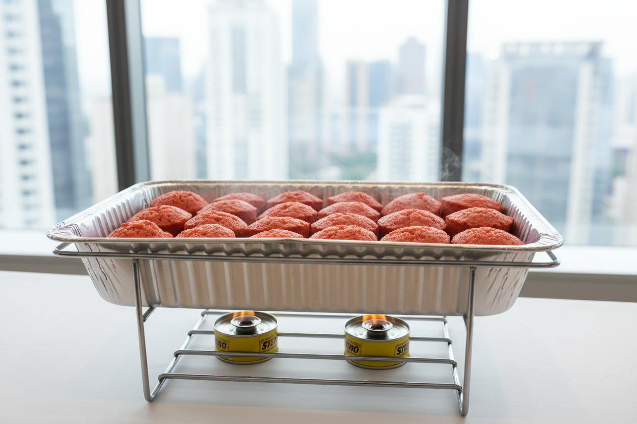 Show it in disposable chafing dish